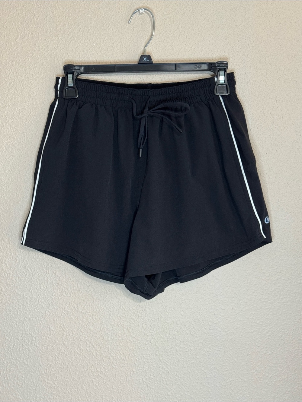 lululemon athletica Black Athletic Shorts with White Side Piping